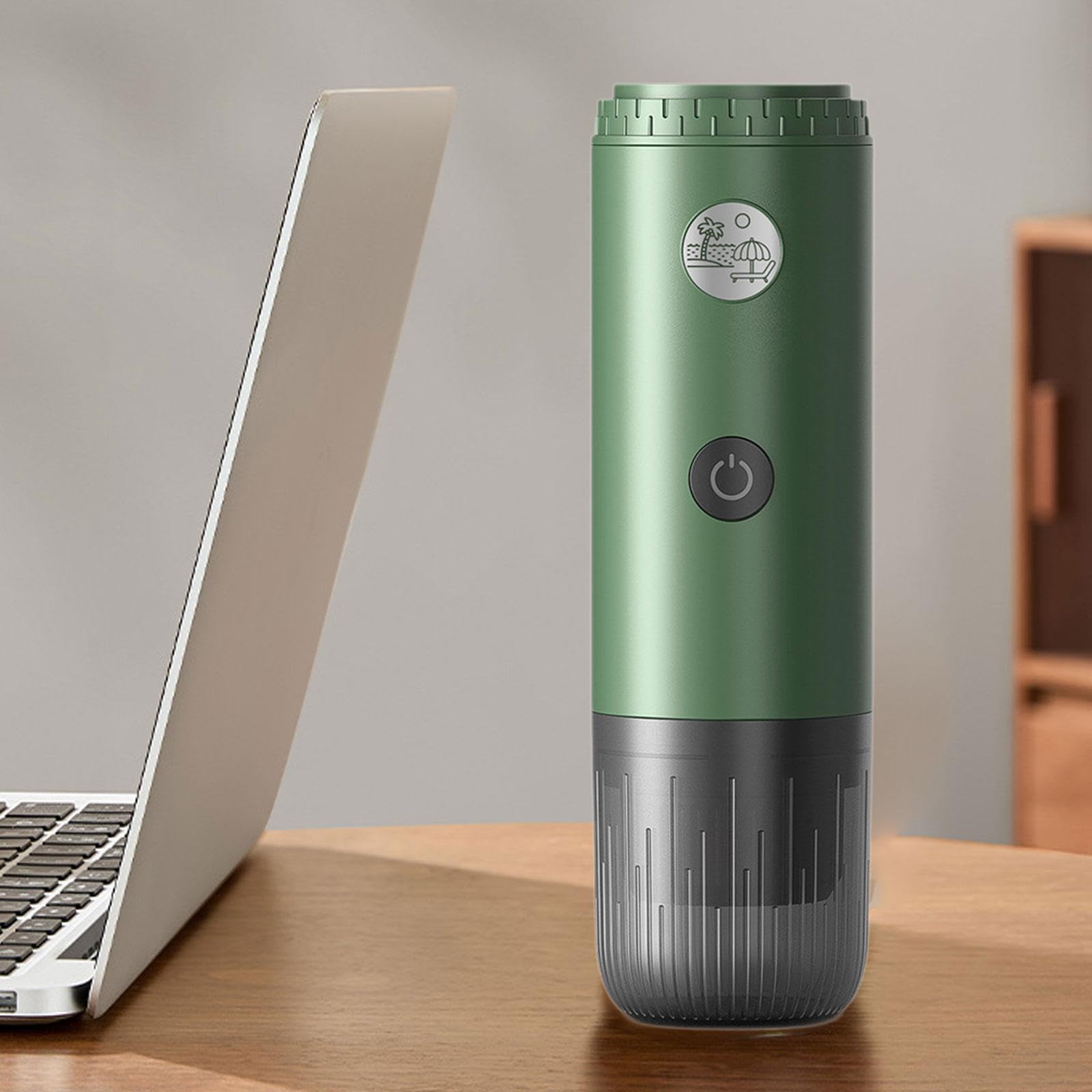 Cafetera Eléctrica de Espresso, de Funcionamiento Manual, con Conexión USB-C. Mini Cafetera Portátil de Mano para Oficina Y Camping, Verde, Individual