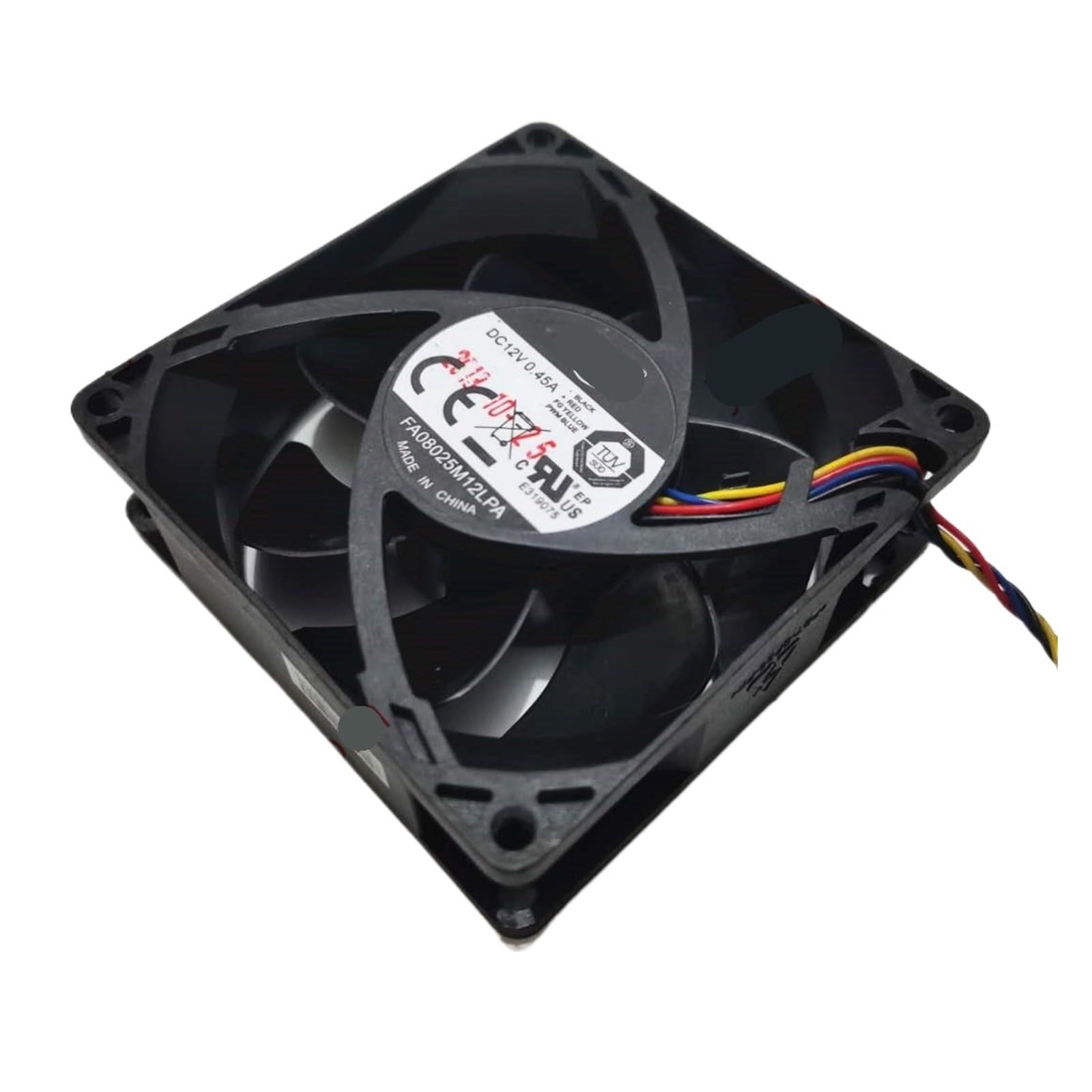 UITGVDQAT FA08025M12LPA DC 12V 0.45A 80x80x25mm 4-Wire Server Cooling Fan