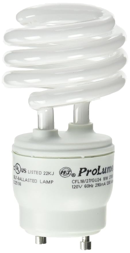 ProLume Prolumeme CFL18/27 46512 18W T2 Spiral 2700K GU24, 10 Piece