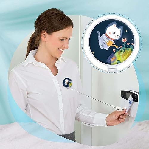 Vista 19 de Carretes retráctiles para tarjetas de identificación, clip de insignia con llavero retráctil y llavero, cuerda de nailon resistente para tarjetas