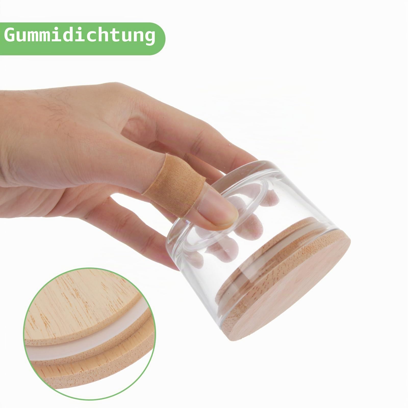 ASelected 15 Stück 4 OZ Klare Glas Kerzengläser mit Deckel Hochwertige Leere Kerzengläser Gläser für Kerzen für die Herstellung von Kerzen Gewürze Pulverbehälter