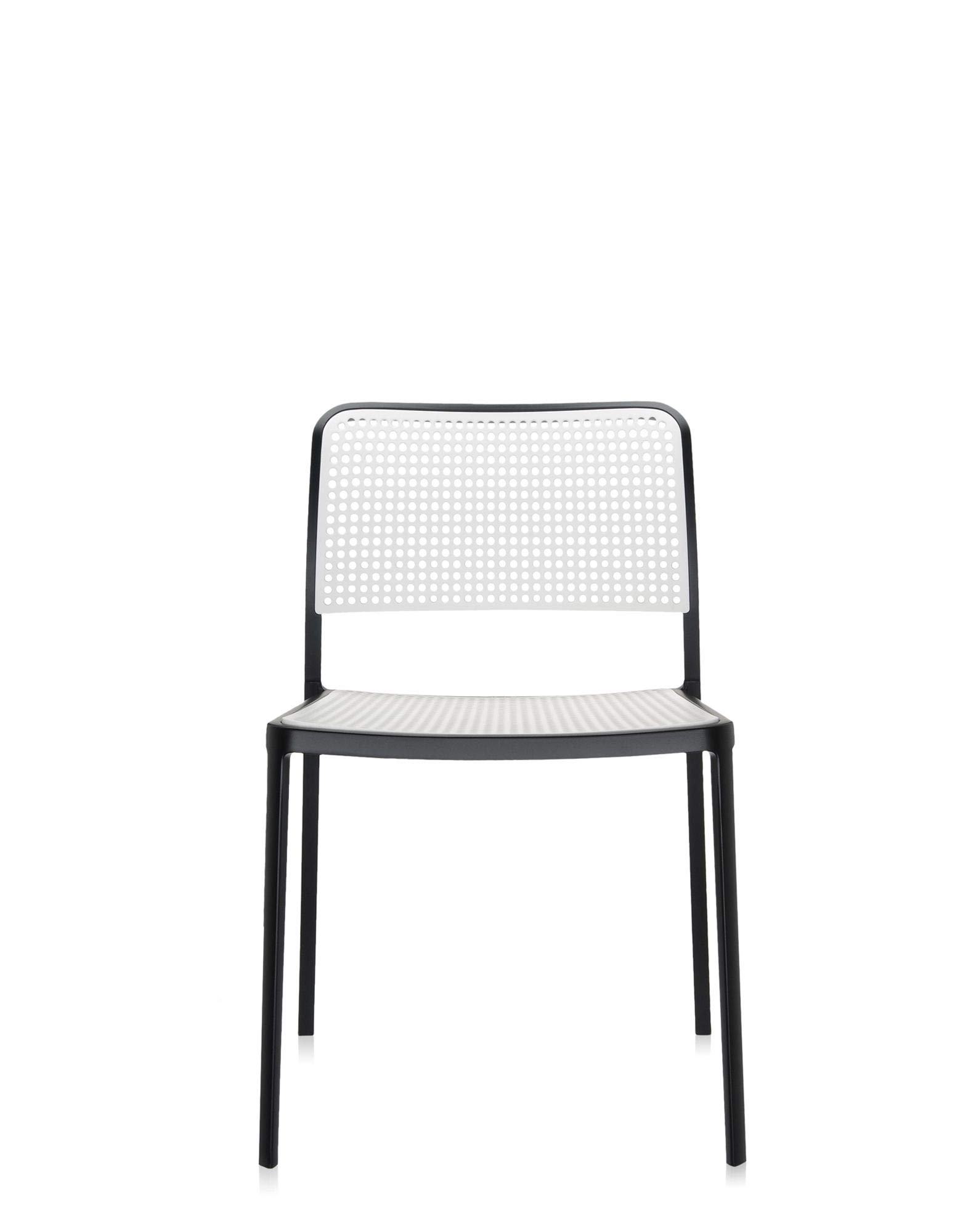 Kartell Audrey N Sedia Senza Braccioli in Alluminio Verniciato, Nero, 52 x 80 x 51 cm, Set da 2