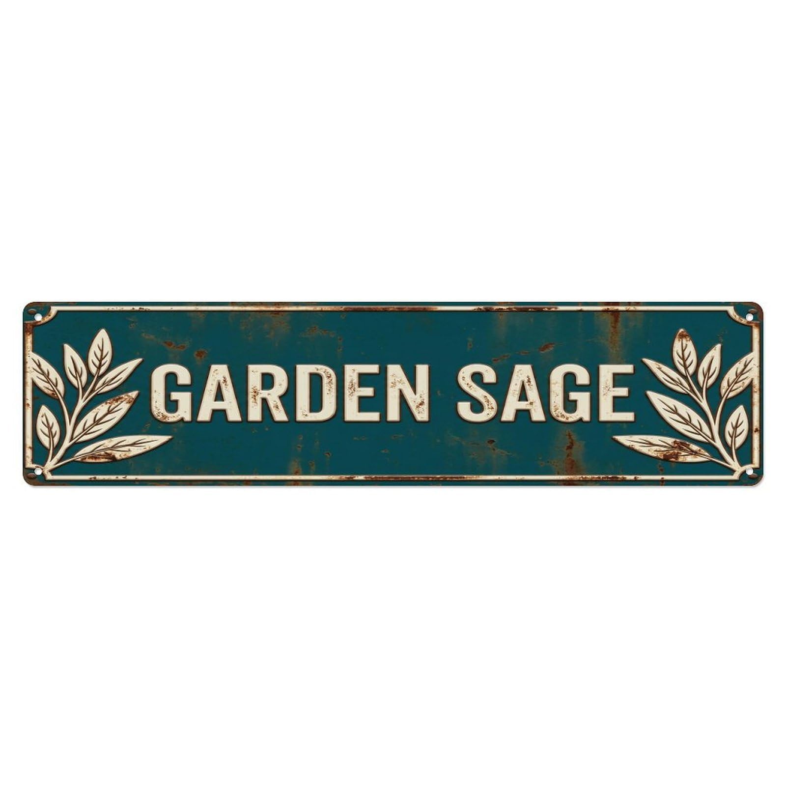 GARDEN SAGE Vintage Herb Rustic Farmhouse Metal Tin Sign