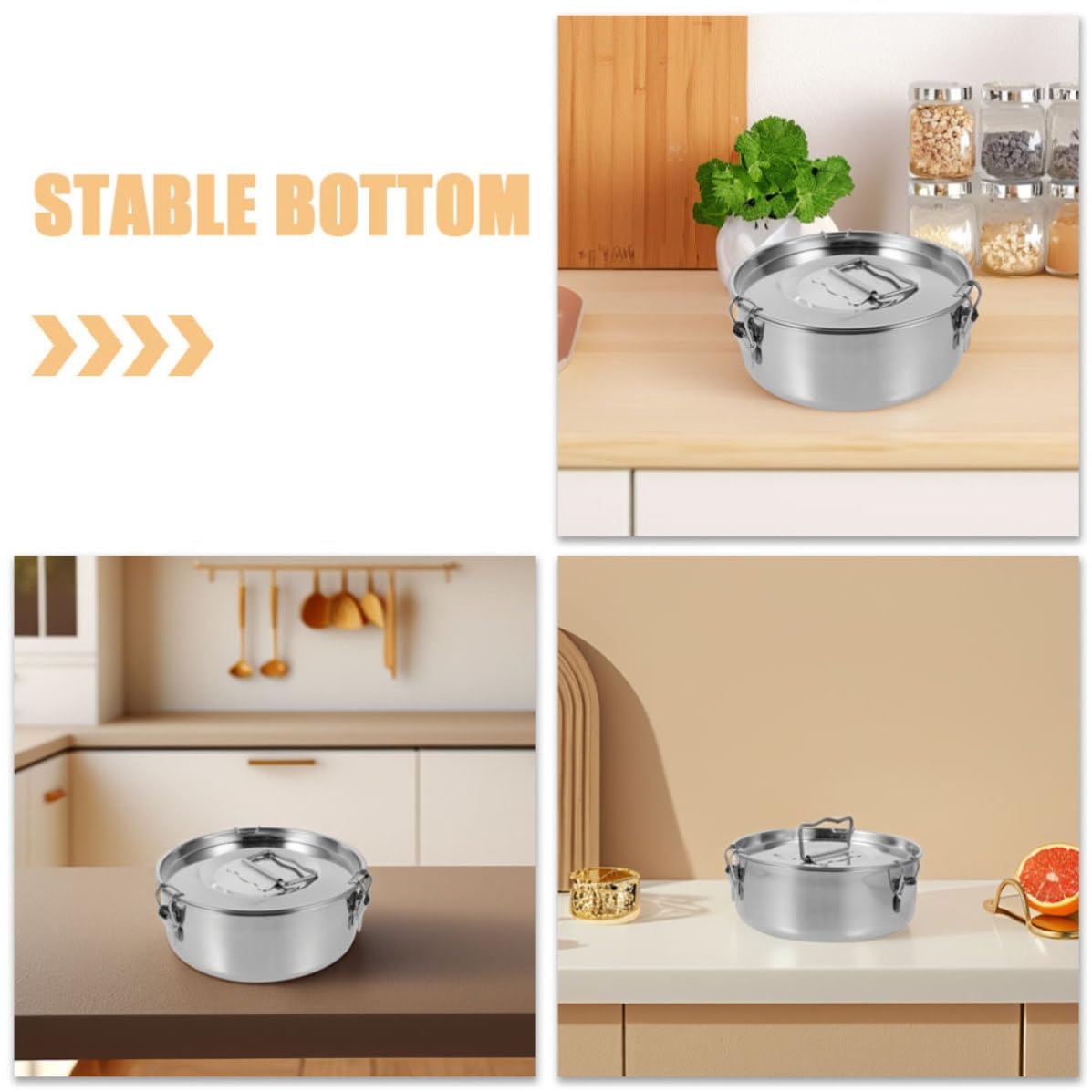 SHINEOFI Molde para Flanera de Acero Inoxidable con Tapa, Herramienta para Hornear Versátil Calentamiento Uniforme, Adecuado para Hacer Pasteles y Repostería