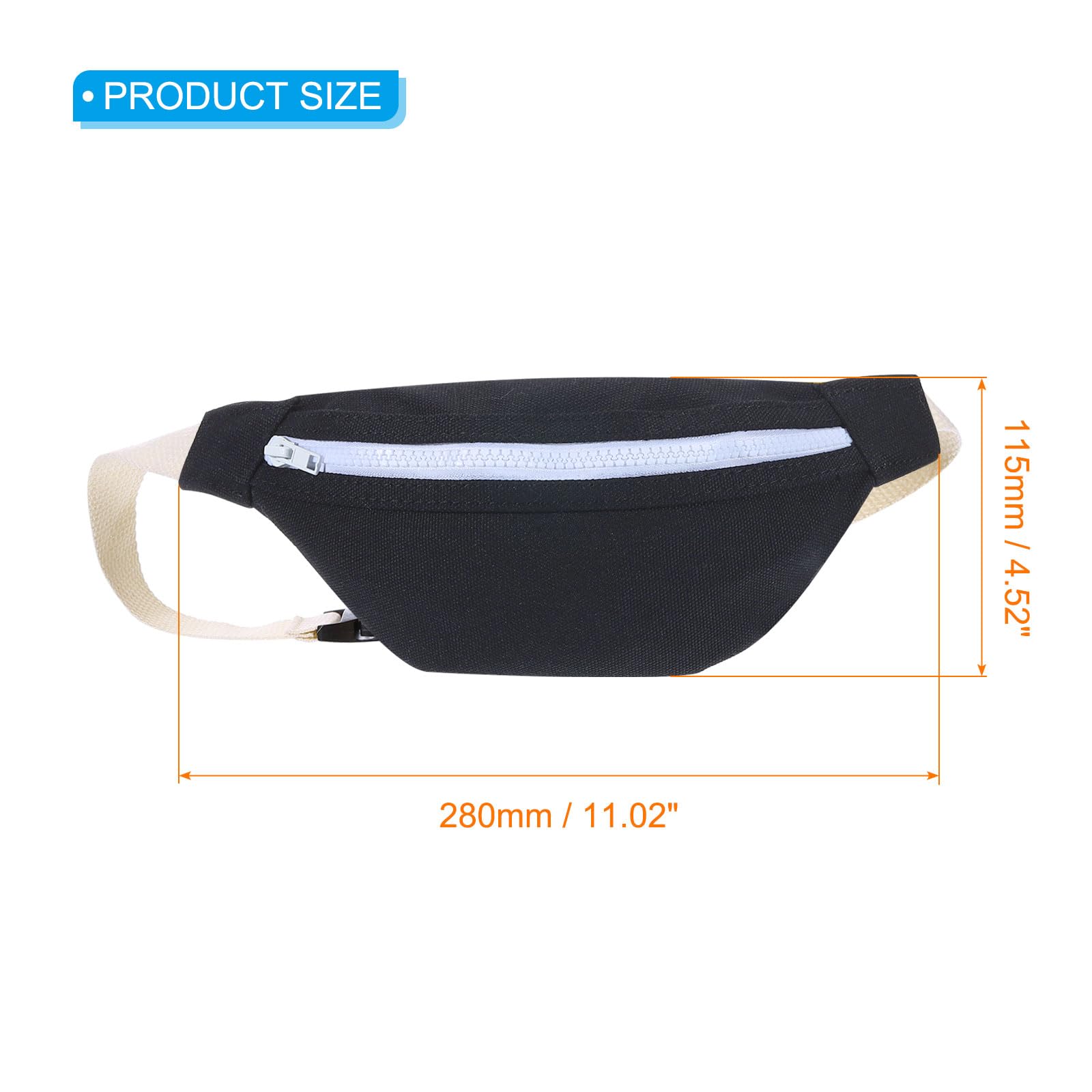 PATIKIL Fanny Pack, Belt Bag Crossbody Waist Bag with Adjustable Strap for Women Men Travel Running Hiking Cycling, Black - Image 2