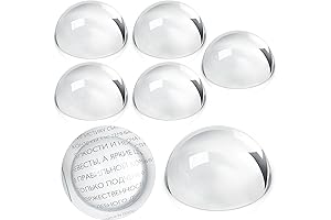 6 Piece Clear Optical Half Ball Lens Crystal Dome Magnifier Paperweights
