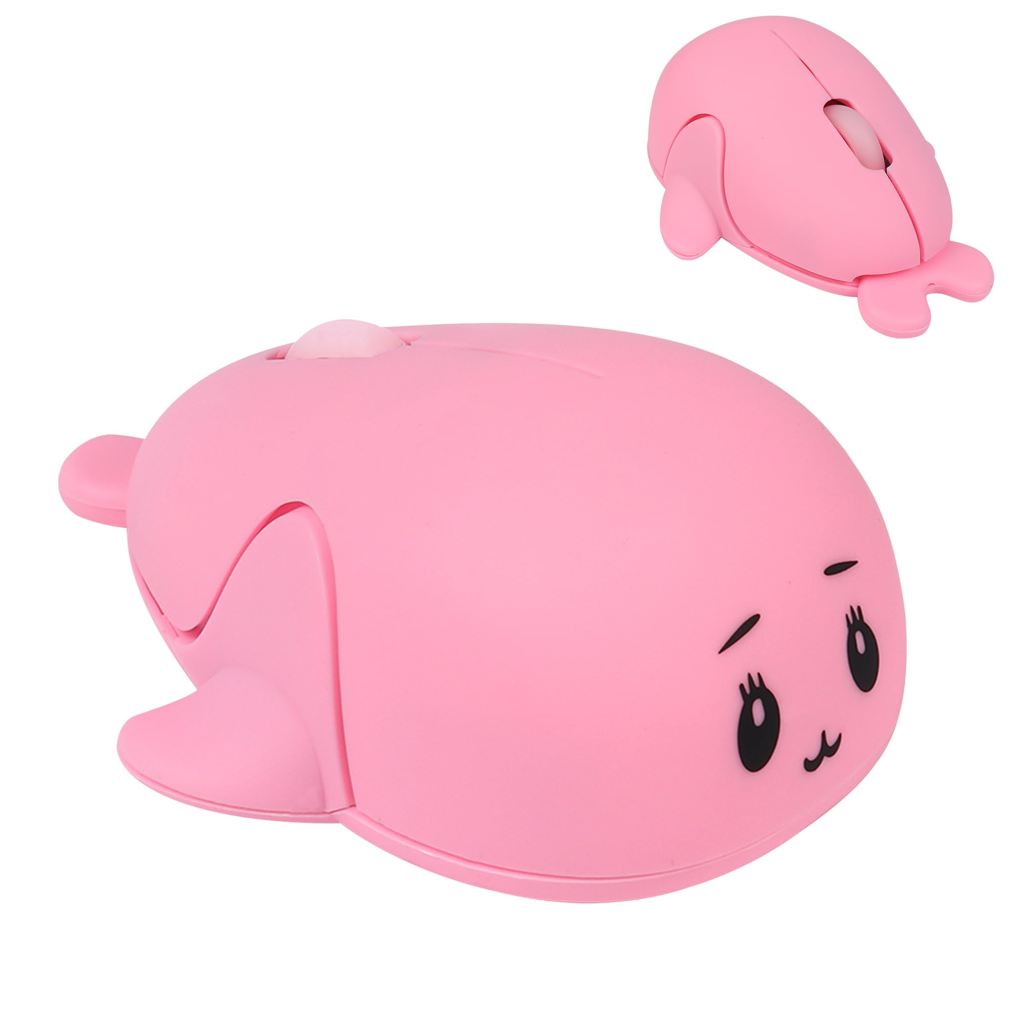 Dolphin Shape Wireless Mouse Pink-image-22