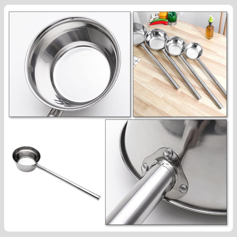 Chochla do wody Chochla do zupy ze stali nierdzewnej Łyżka do wody z długim uchwytem Chochla do kąpieli， łyżka do podlewania ogrodu， kubek do płukania wanny，，Silver-48X18CM