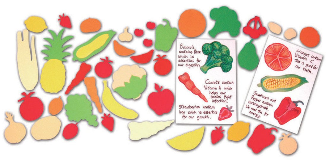 Springboard PreCut Fruit And Vegetable Paper Shapes (Pack of 400
