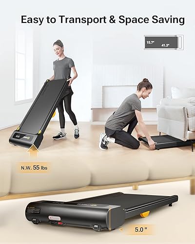 Miniatura 19 de UREVO Walking Pad, Under Desk Treadmill for Home/Office, Portable Walking Treadmill 2.25HP, Walking Jogging Machine with APP 265 lbs Weight Capacity
