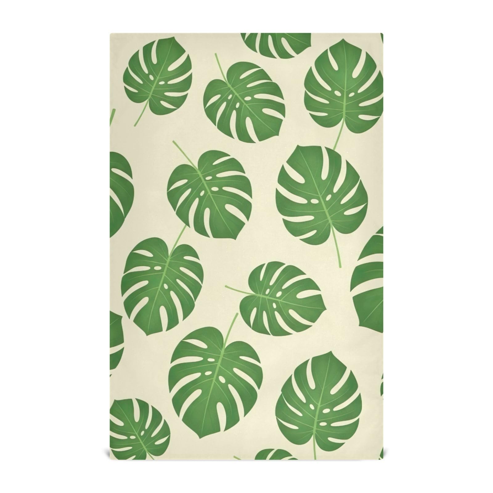 Torchons de cuisine GAIREG motif feuilles vertes et beiges, lot de 6 essuie-mains 71x45 cm