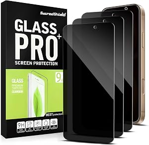 [3-Pack Privacy Screen Protector for iPhone 16 Pro Max 6.7-Inch Tempered Glass, 9H Hardness, Bubble Free, Easy to Install