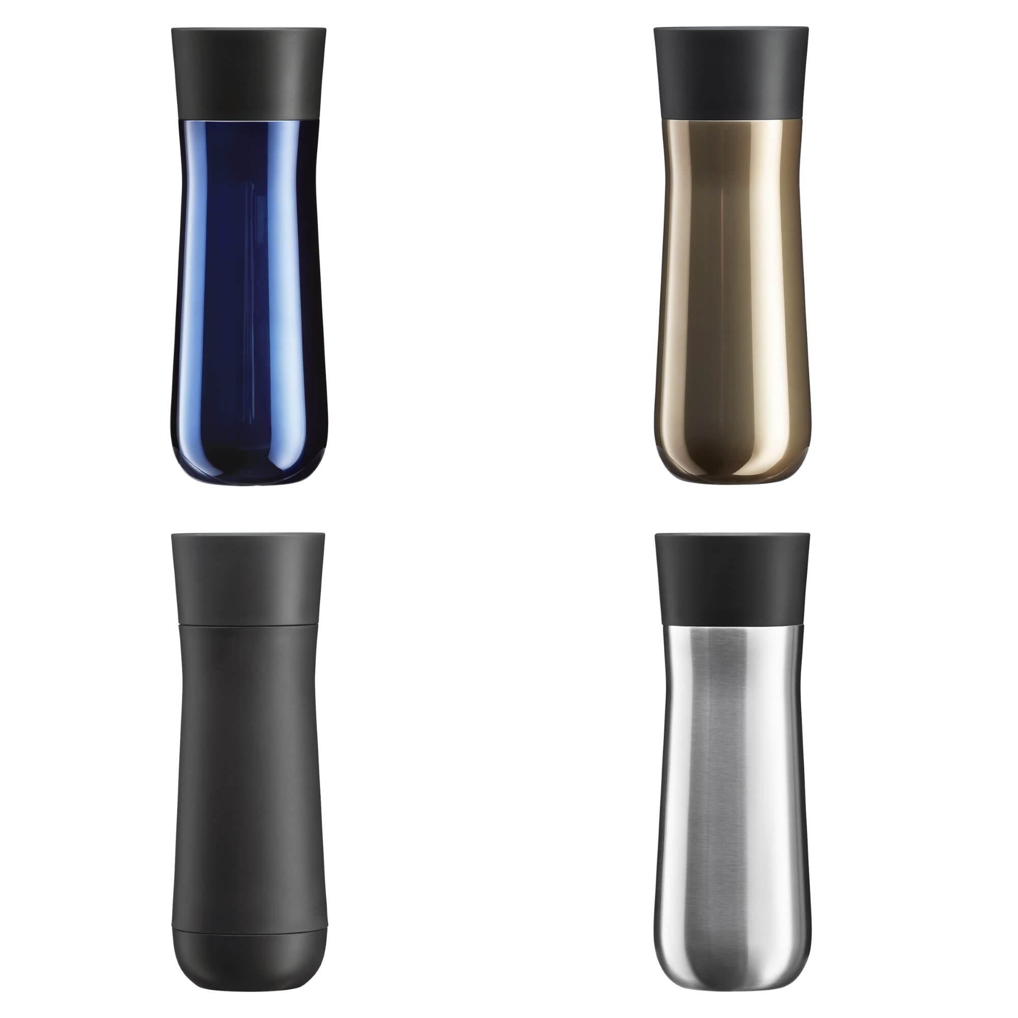 WMF Impulse kubek termiczny 350 ml, kubek termiczny z automatycznym zamknięciem, otwór do picia 360°, utrzymuje napoje gorące przez 8 h/zimne przez 12 h, niebieski
