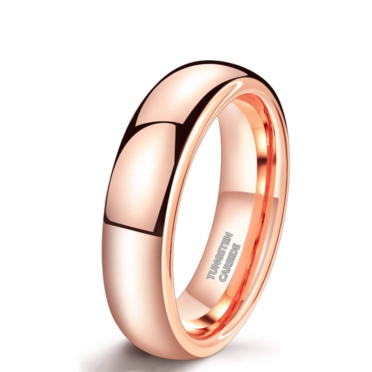 Zakk Anelli da donna e uomo in tungsteno Oro Rose lucido anelli di fidanzamento fedi nuziali 2mm 4mm 6mm