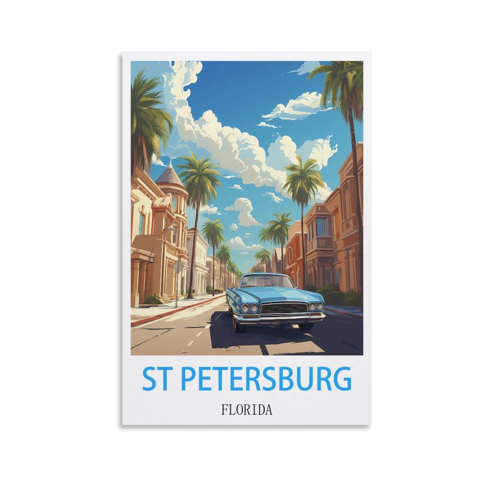 Vintage Metal Tin Signs St Petersburg Floridas Metal Wall Art Bar Sign for Kitchen Pubs Coffee Metal Wall Decoration 30x30cm