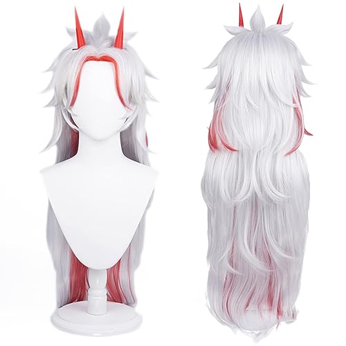 Soyusunny Genshin Impact Arataki Itto - Peluca de cosplay para Halloween, pelucas con cuernos