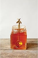 Vista 3 de Creative Co-Op Cuchara de azúcar y miel de latón con mango de abeja