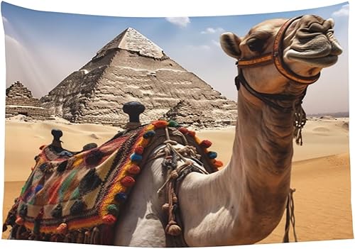 Miniatura 9 de VTCTOASY Tapiz con estampado de pirámide de camello para colgar en la pared, bonito tapiz de pared para dormitorio, sala de estar, 60 x 40 pulgadas