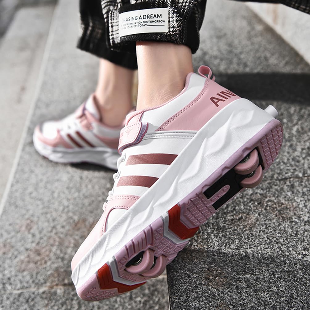 2-in-1 Rollschuhe Sneakers mit Rollen für Kinder Erwachsene Multifunktionsschuhe