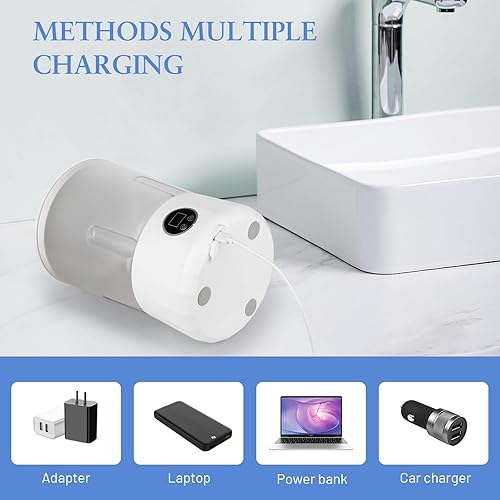 Miniatura 6 de Lavadora de ropa interior, mini lavadora recargable de doble cubeta con tinas aisladas de 1.5 L, tecnología biónica de lavado a mano para viajes,