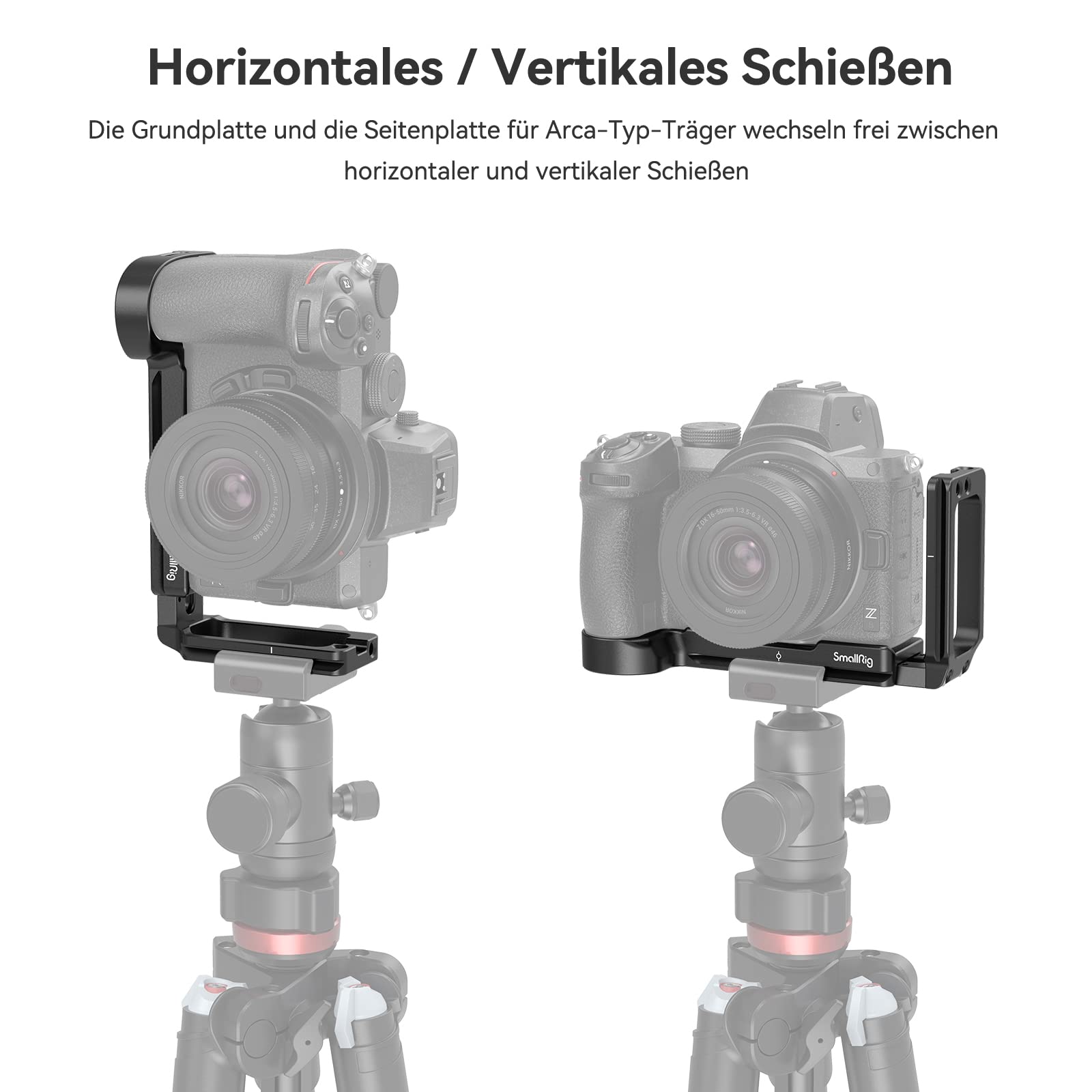 SMALLRIG L Bracket L Winkel für Nikon Z5 / Z6 / Z7 / Z6II / Z7II Kamera, Flexible Seitenplatte, 1/4"-20 Gewindebohrungen - 2947