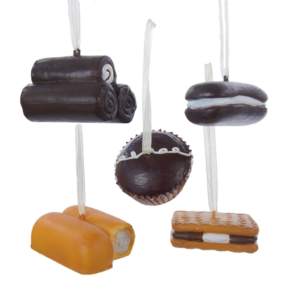 Kurt S. Adler Snack Cakes Twinkie Yodel Cupcake Whoopie Pie Smores Set of 5