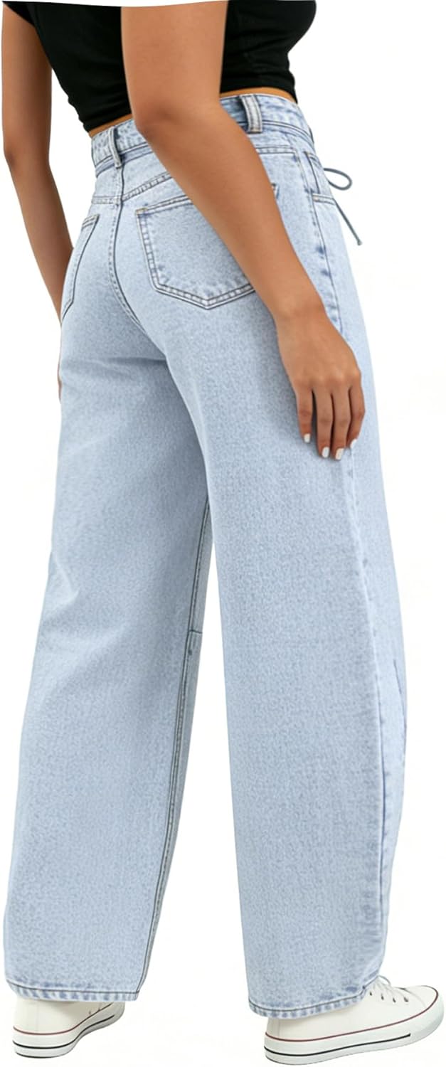 BlueMoment Barrel Jeans for Women High Waist Pants Trendy Baggy Wide Leg Y2k Vintage Denim Pants Boyfriend Jeans - Image 6