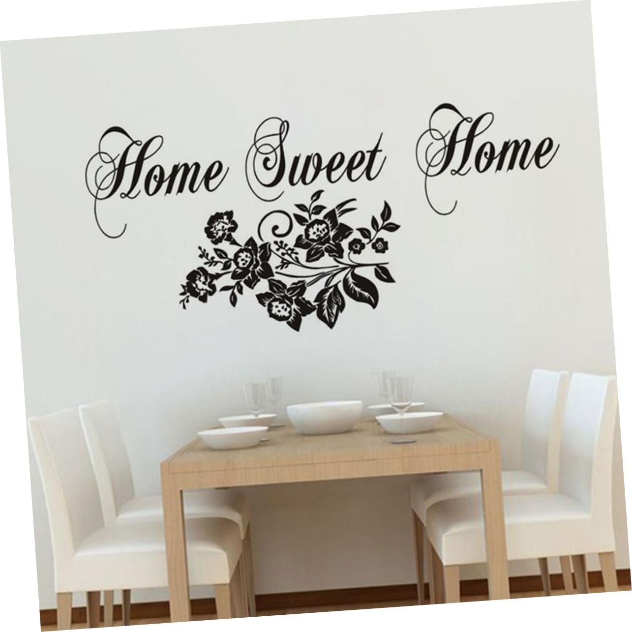 SHINEOFI 3 Pezzi Adesivo murale fiori decalcomanie da parete vita decorazione decalcomania murale carta da muro Adesivo per soggiorno Sfondo Adesivo a parete Nero