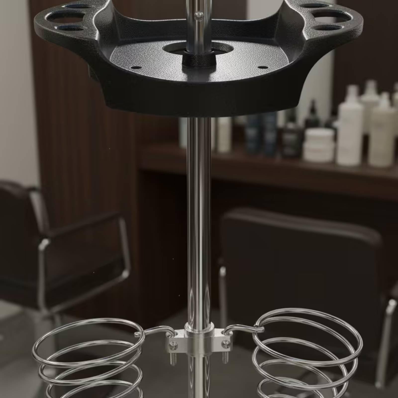 Perfeclan Soporte para Secador de Pelo Estante para Herramientas de Peinado Organizador de Mesa con Bobinas de Alambre Antideslizantes Adecuado para Salón Profesional Baño Tocador , Naranja