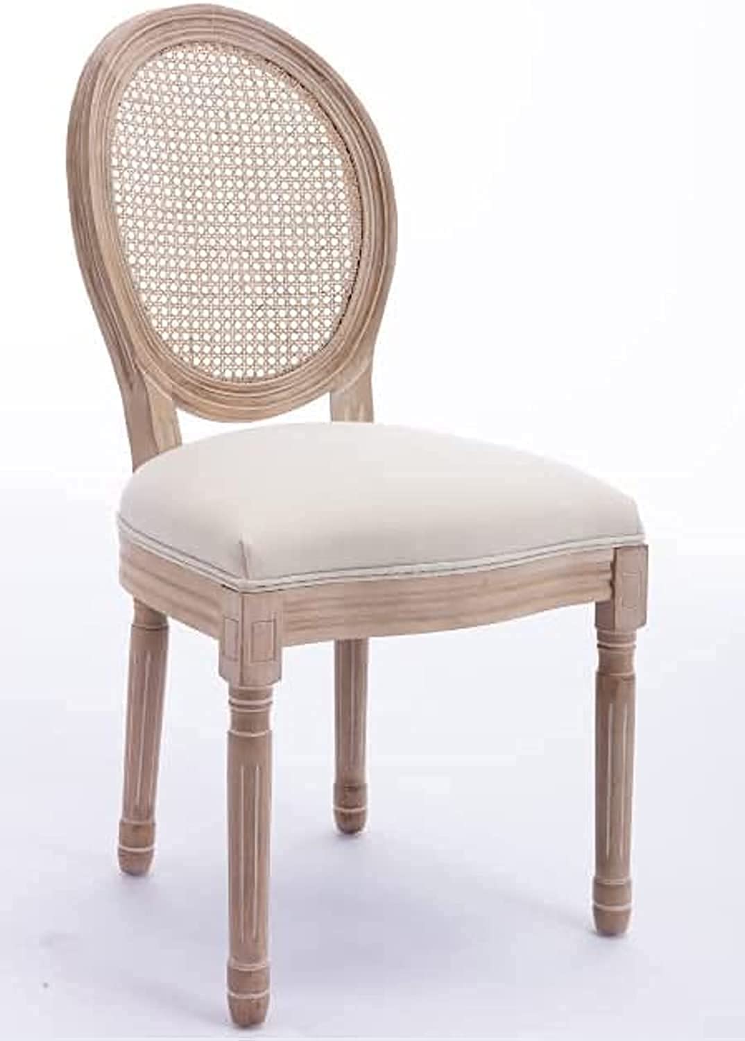 LANNYMordern Solid Wood Dining Chair for Kitchen,Bistro,Resteraunt in Beige Color Fabric Seat (beige 2, 1)