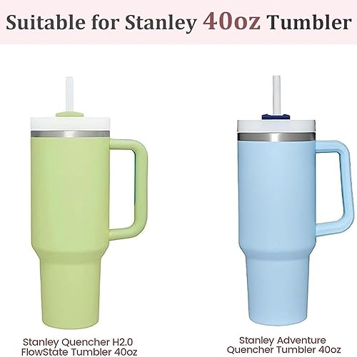 Miniatura 2 de Haundry Paquete de 2 fundas de silicona para vaso Stanley, funda protectora para botella de agua para vaso Stanley de 40 onzas, parachoques de