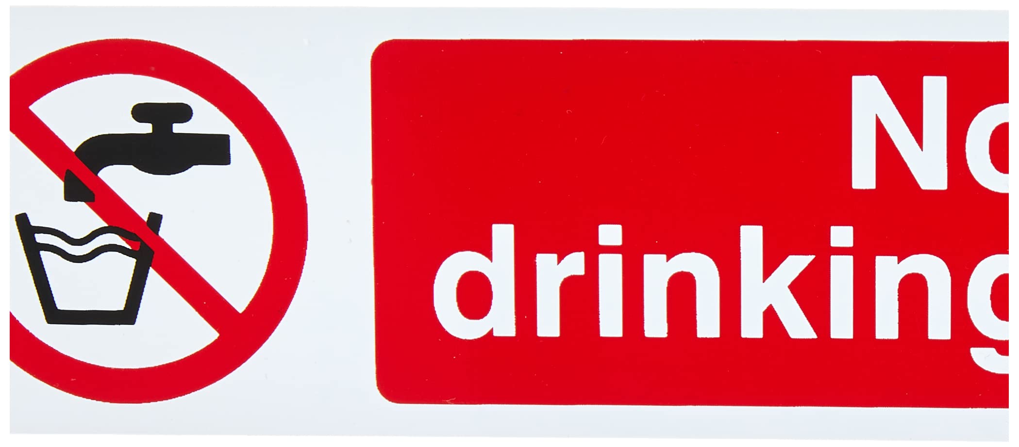 Scan SCA5051 Self adhesive PVC sign - Not drinking water - 200 x 50mm,White
