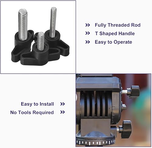 Miniatura 4 de uxcell 5 piezas de tornillo de sujeción, M8 x 1.378 in 304 acero inoxidable 304 en forma de T tornillos de pulgar mango para quitar rápidamente la