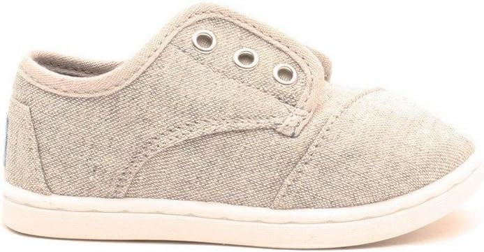 TOMS Youth Tiny Paseo Light Grey Chambray Slip on Sneaker (11)