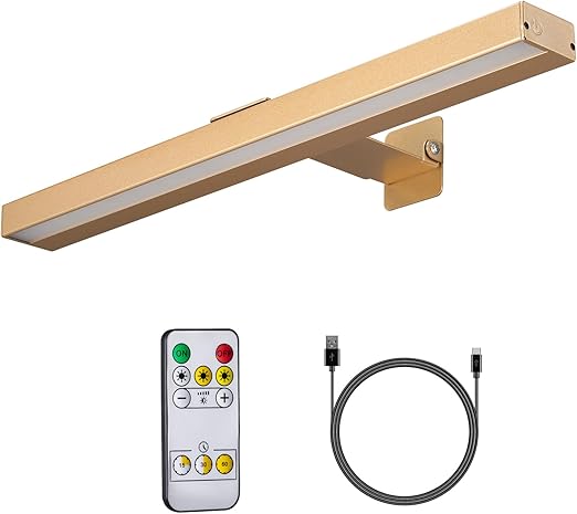 MIOBLUE Wireless Picture Lights with Remote, Recgargeable Battery Painting Light Display Lamp with 3 Lighting Modes, Dimmable Dartboard Light with Timer for Frame Portrait Art, Metal Body