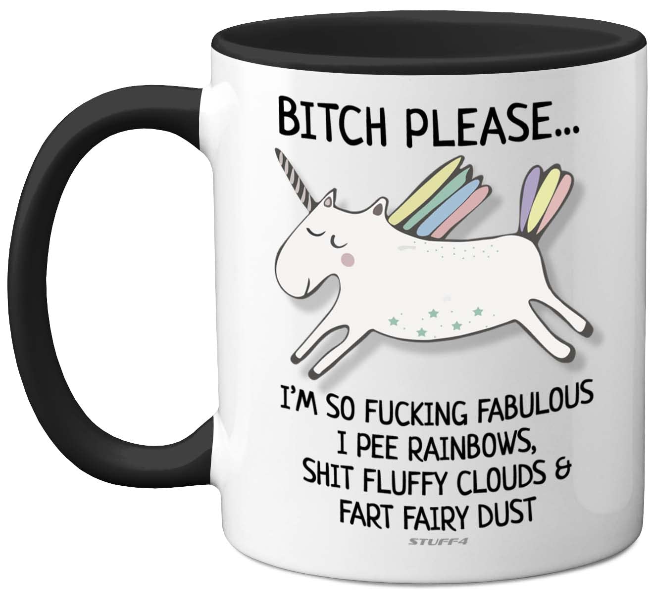 Bitch Please I'm So Fabulous Unicorn Mug, 11oz Ceramic Black Handle Mugs, Funny Gifts for Women, Birthday Present, Tea Sets for Adults, Unicorn Gifts, Christmas, Your Best Friend