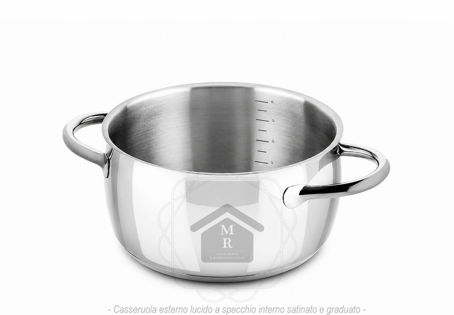 CASSERUOLA FONDA 1950 MEPRA ACCIAIO INOX 18/10 TRIPLO FONDO INDUZIONE (Casseruola cm. 18)