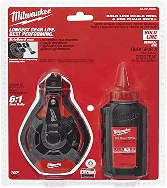 Milwaukee ELEC Tool 48-22-3986 Bold Line Chalk Reel