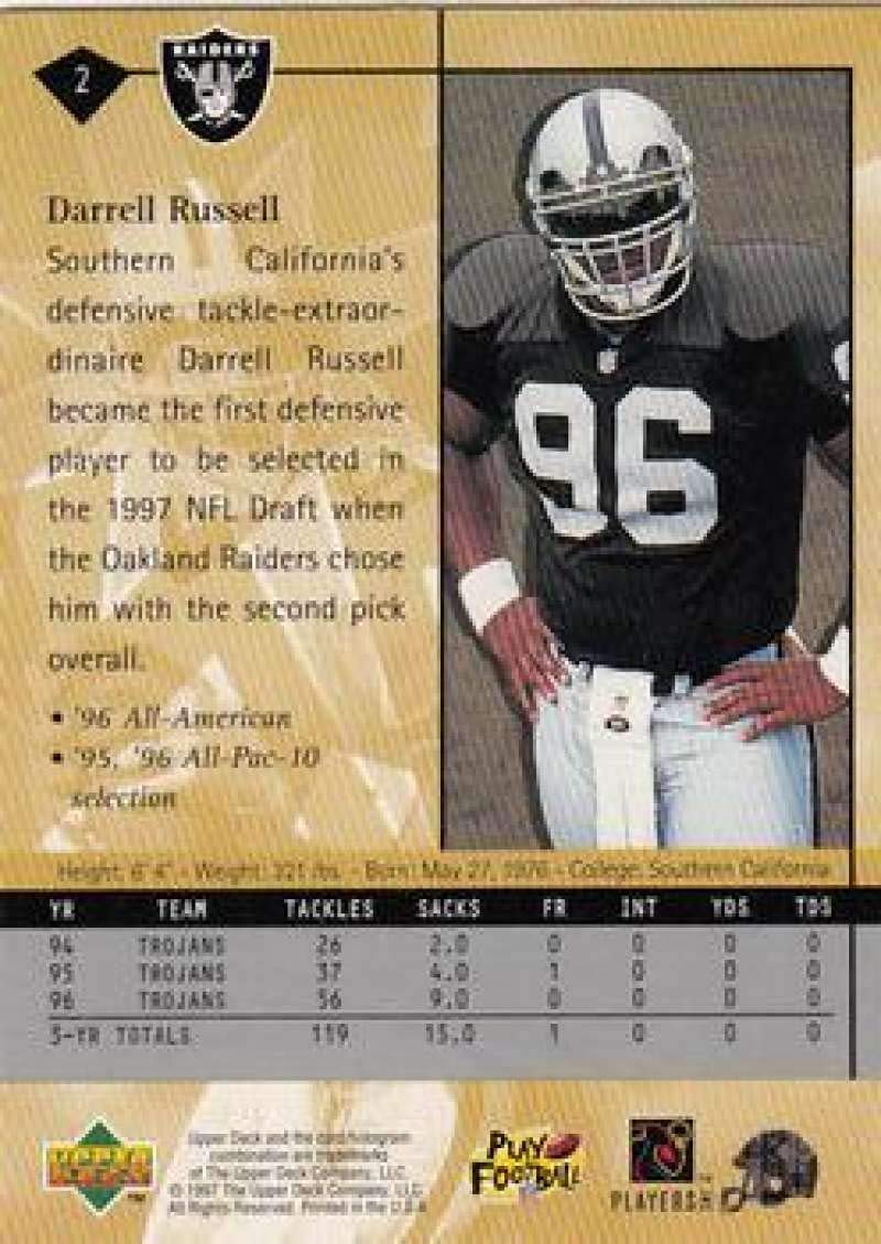 Amazon.com: 1997 Upper Deck Football #2 Darrell Russell RC Rookie