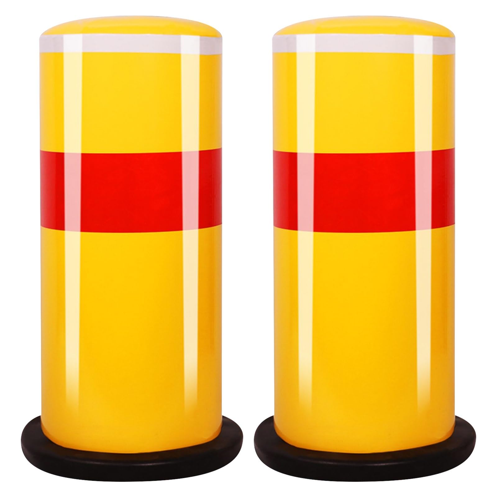 Aioneer Safety Bollard, Metal Parking Bollards, Safety Warning Column, Yellow Powder Coated Metal Traffic Bollard, Parking Barrier Security Post, For Indoor/Outdoor Use -Yellow(2pcs)