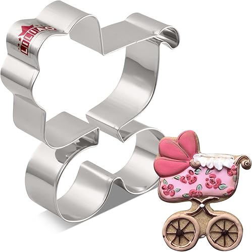LILIAO - Cortador de galletas con forma de carro (3,7 x 4,2 pulgadas), acero inoxidable