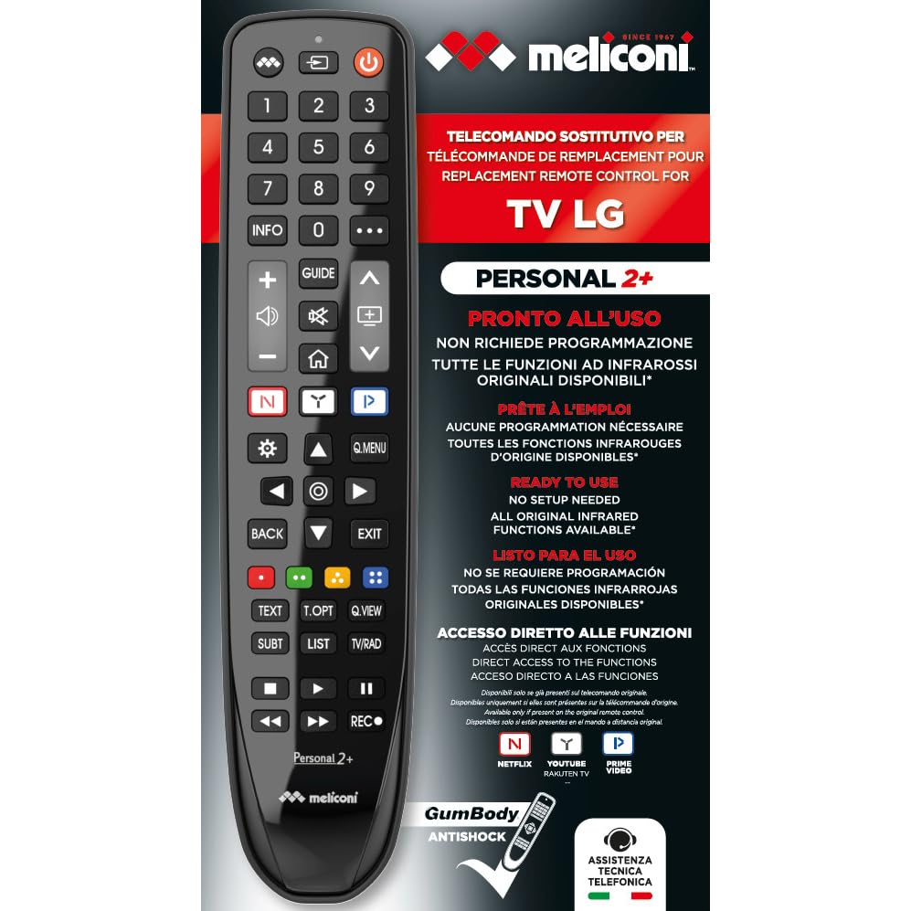Télécommande TV LG Meliconi Gumbody Personal 2+ prête à l'emploi - 7
