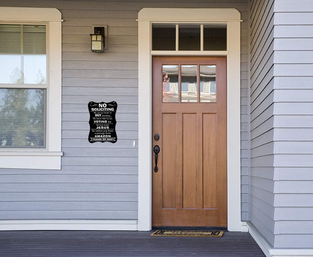 WaaHome Funny No Soliciting Sign 11.8"X7.8" Large No Soliciting Unless Signs for House Home Door Business