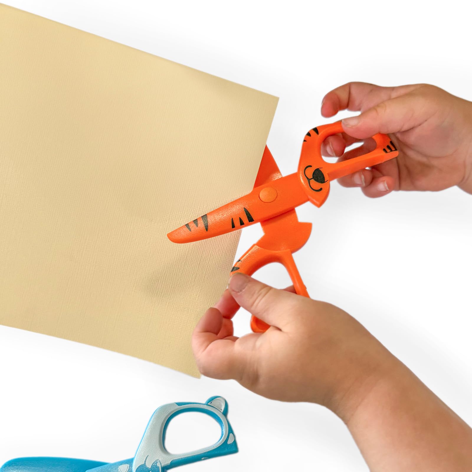 Vaessen Creative Set di Forbici per Bambini Procione, Cane, Tigre - 3 pz da 12 cm - Forbici punta arrotondata per la Sicurezza - Per Mancini e Destrimani - Progetti Creativi e di Hobbistica