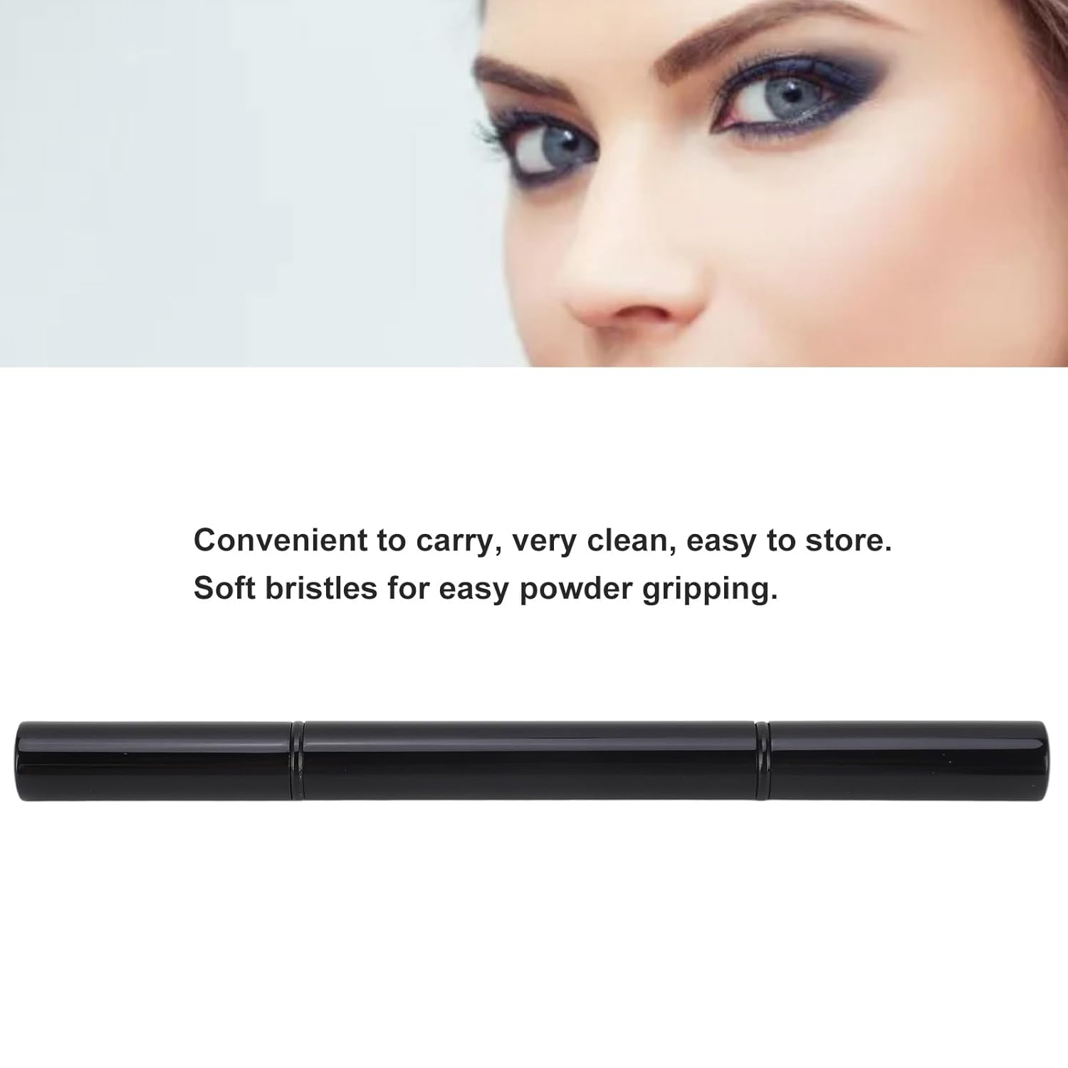 Retractable Makeup Brush, Dual Ended Shadow Brush Soft Wool Multipurpose Good Powder Gripping Easy Blending for Travel - Image 2