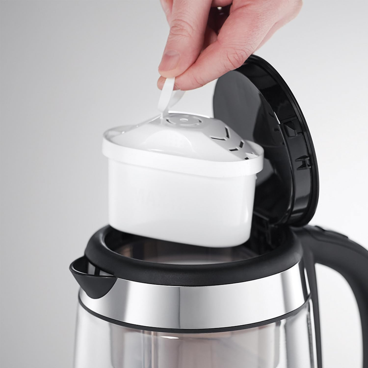 Russell Hobbs Clarity - Hervidor de Agua Eléctrico con Filtro Brita (2200 W, 1l, Cristal, Inox, Gris) - ref. 20760-57