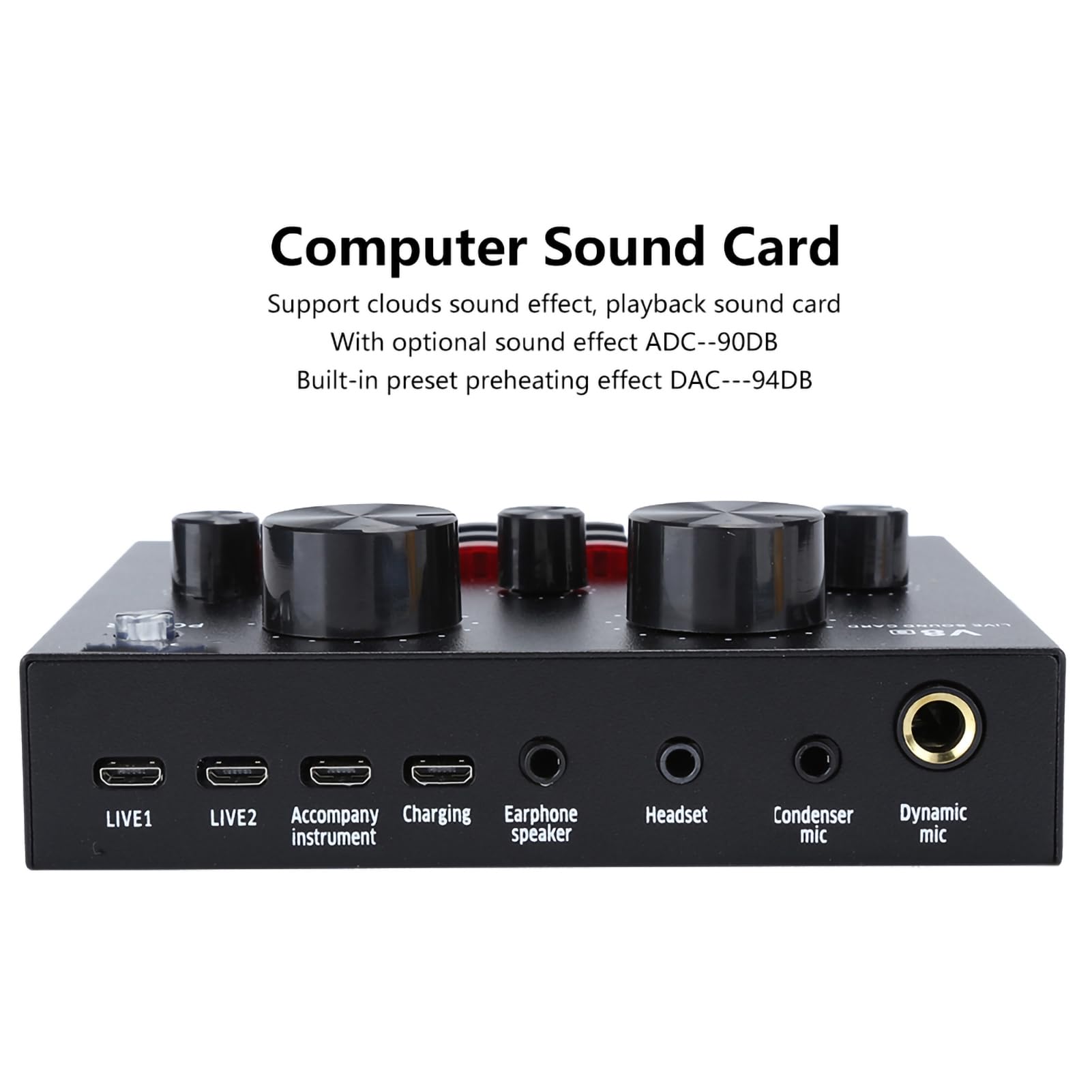 Carte Son De Diffusion En Direct V8, Téléphone Portable, Interface Audio Hôte USB, Ordinateur Multifonction, Matériau ABS Pour Dispositif D'enregistrement Audio