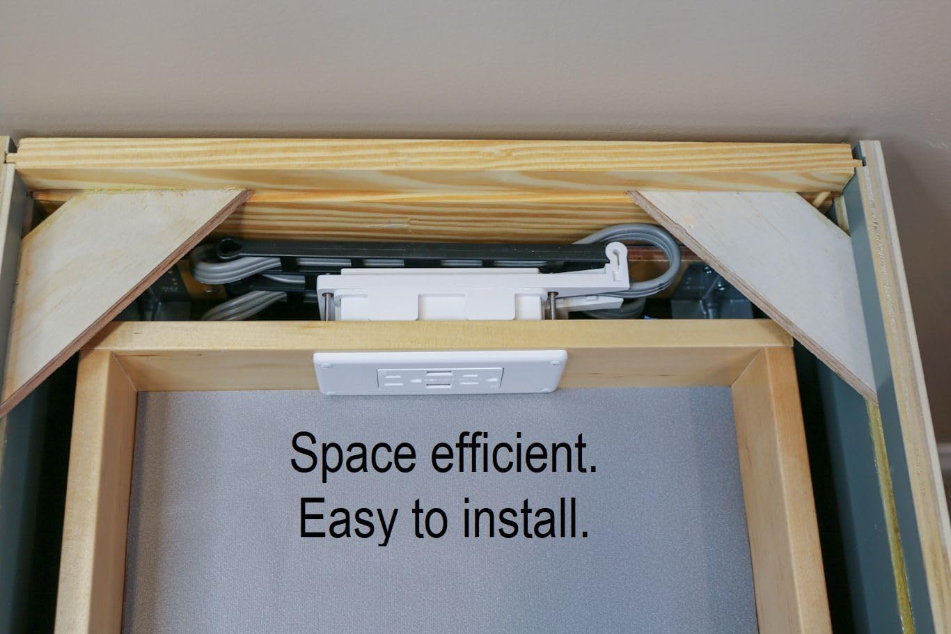 Low Profile in Drawer Docking Station Outlet (2) USB-A (2) 15 Amp