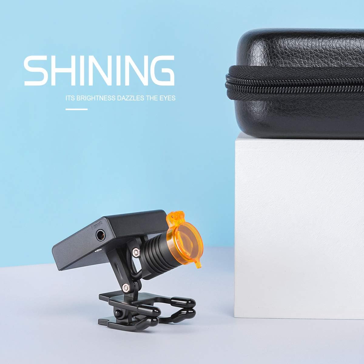 EustomA Headlight 3W LED Light with Optical Filter for Binocular Loupes Glasses/Lab DY-010