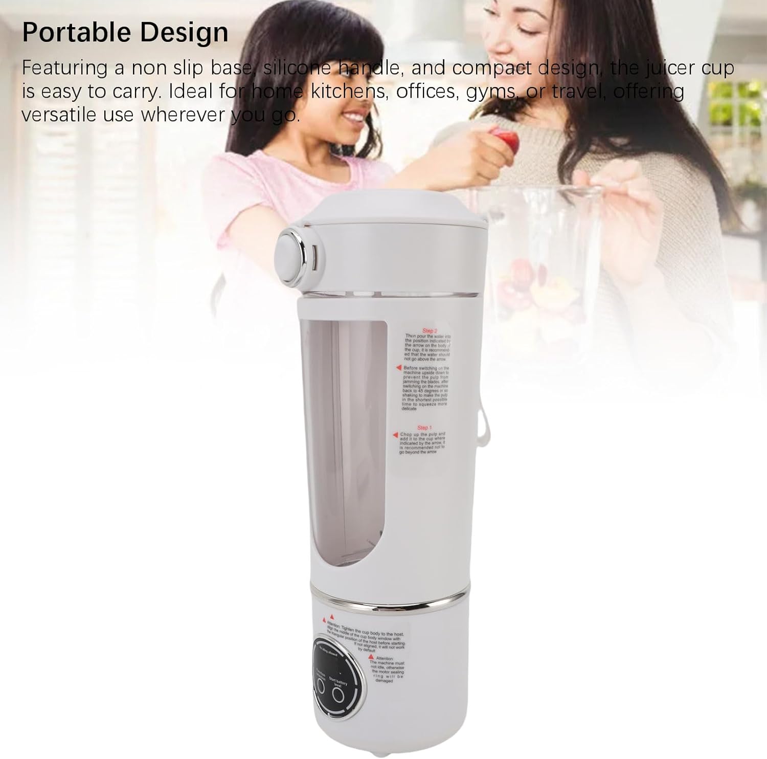 Portable Blender, with Magnetic Induction Technology, 1500mAh for Shakes Juices Smoothies, Dishwasher Safe Compact Design for Home Office Gym Travel (White)